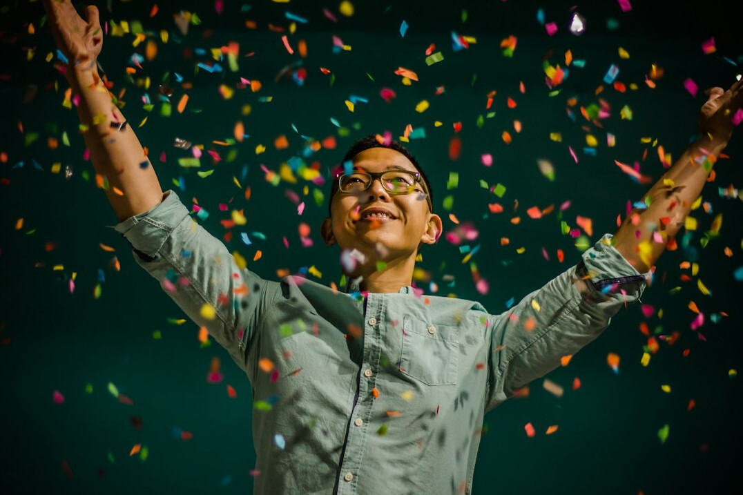 happy person with savings