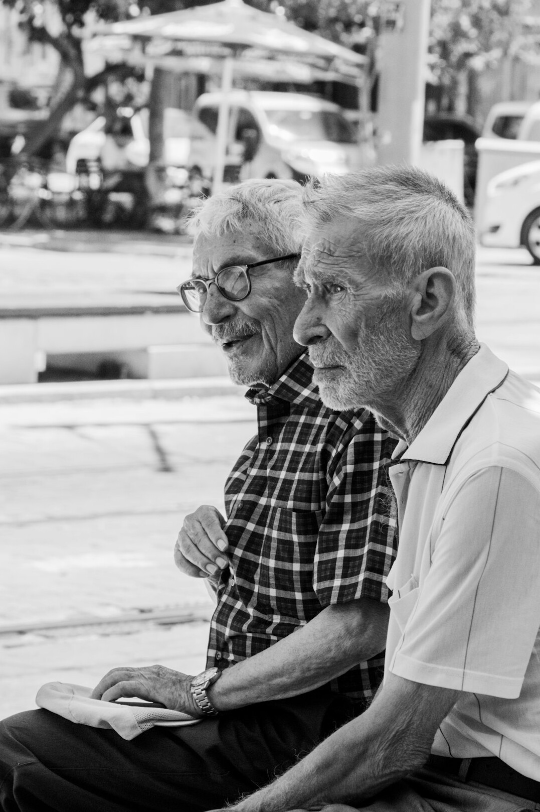 senior couple reading book together